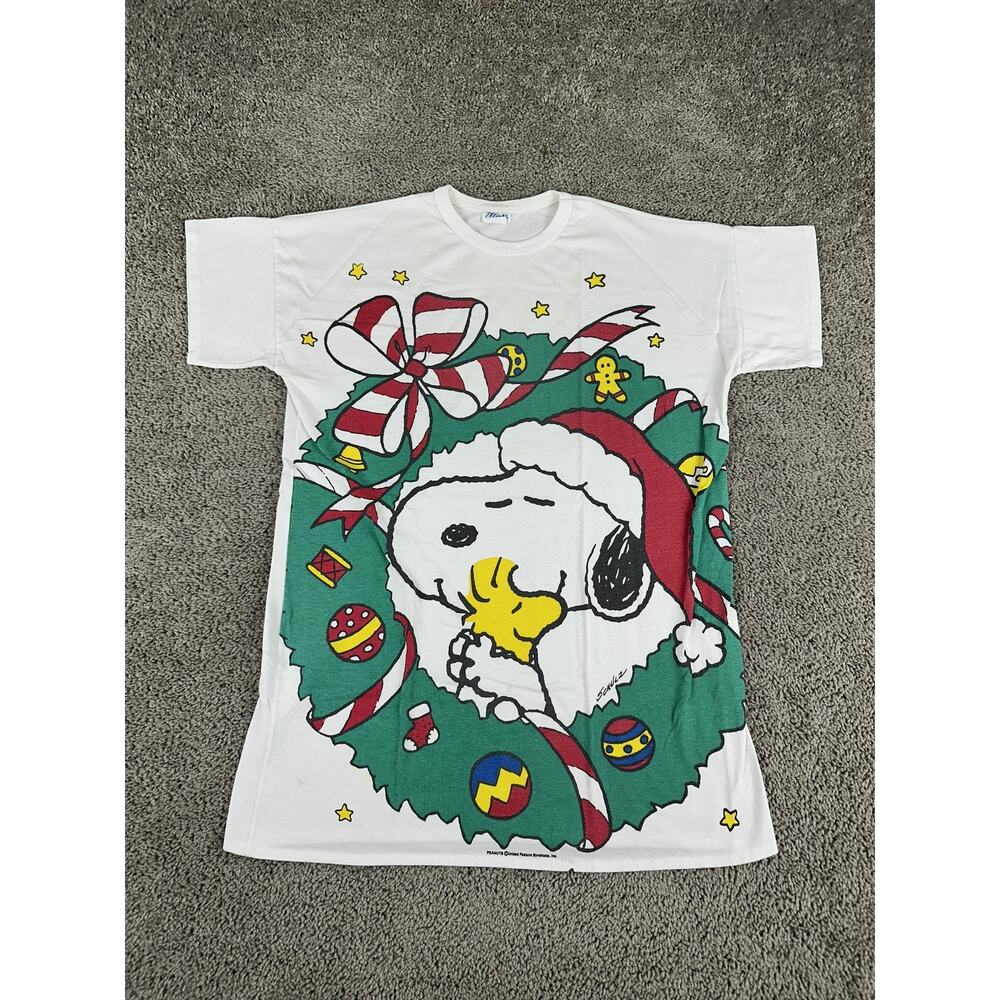 VINTAGE Snoopy Flirts Shirt Womens One Size Oversized Single Stitch 70s Schulz